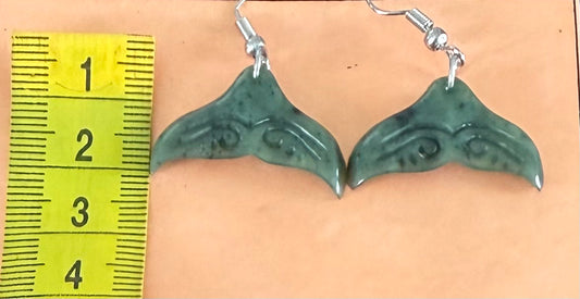 Whale tail Greenstone Earrings
