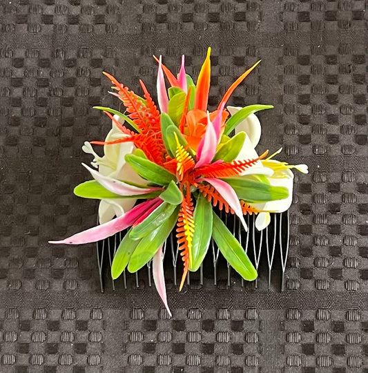 Island Design Artificial Floral Hair Clip