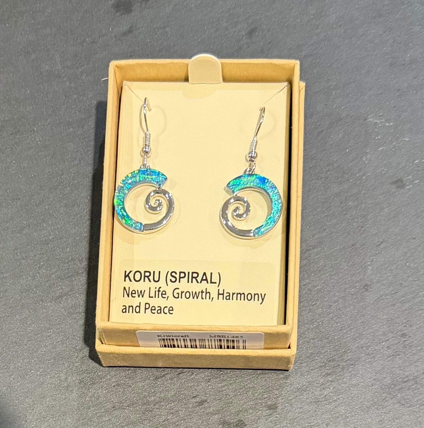Turquoise koru Maori Design Earrings
