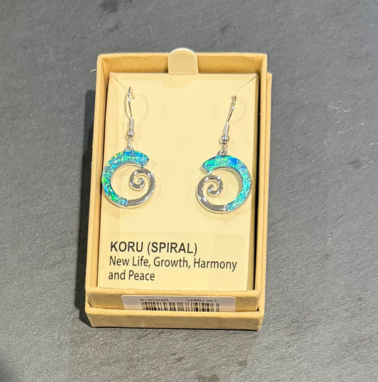 Turquoise Koru Maori Design Earrings