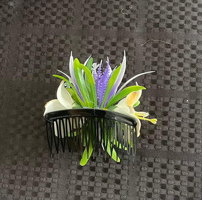 Island Design Artificial Floral Hair Clip