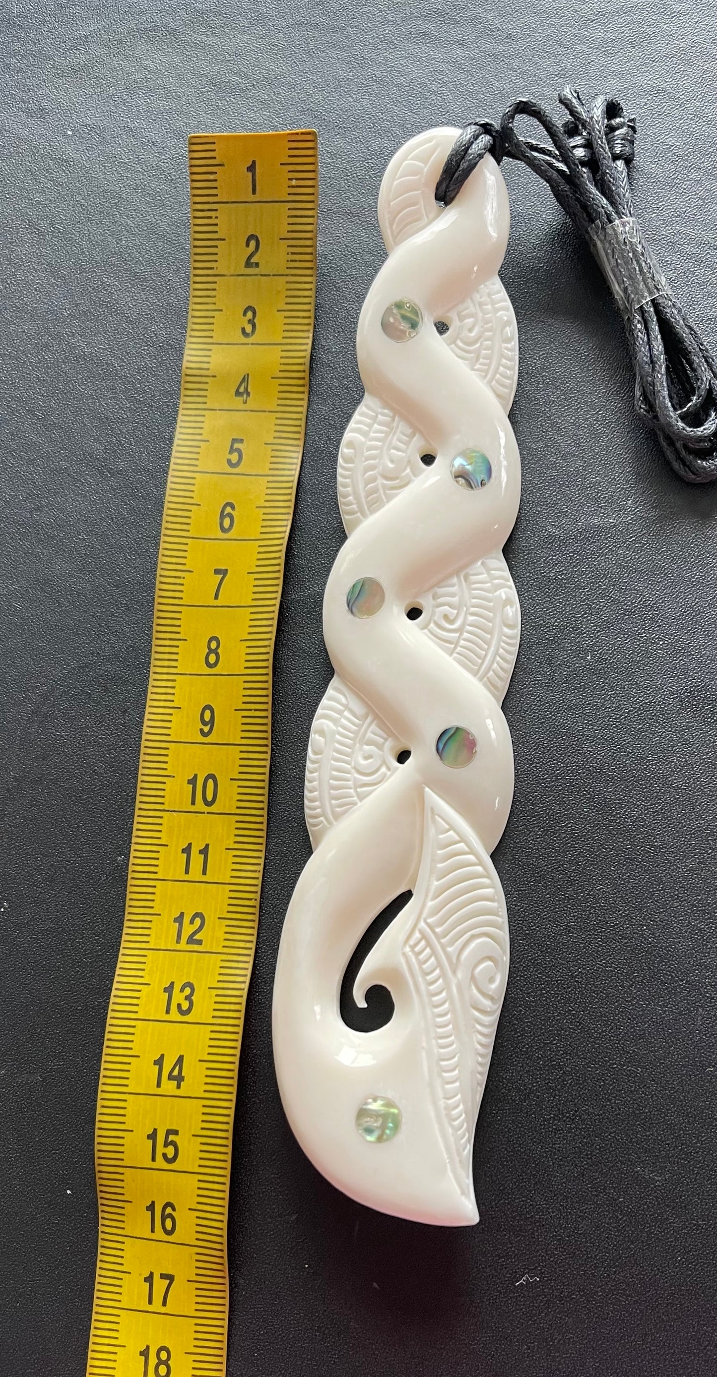 Large Twist Pendant - Bone Carving