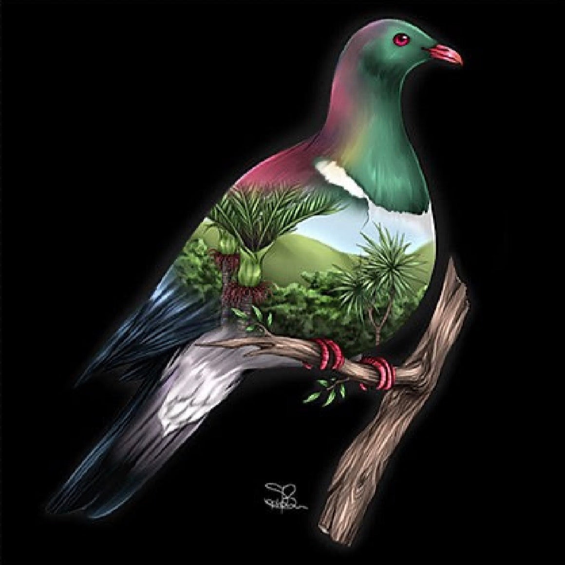 Wood Pigeon LED Light Canvas With a Gift Card to Match