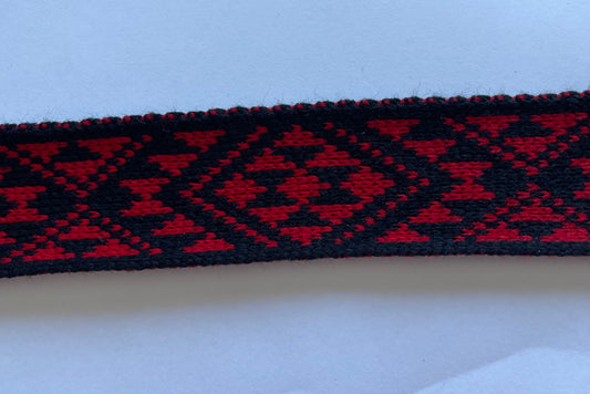 Red and black Patiki- Taniko Band 2in