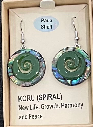 Paua Jade koru Earrings