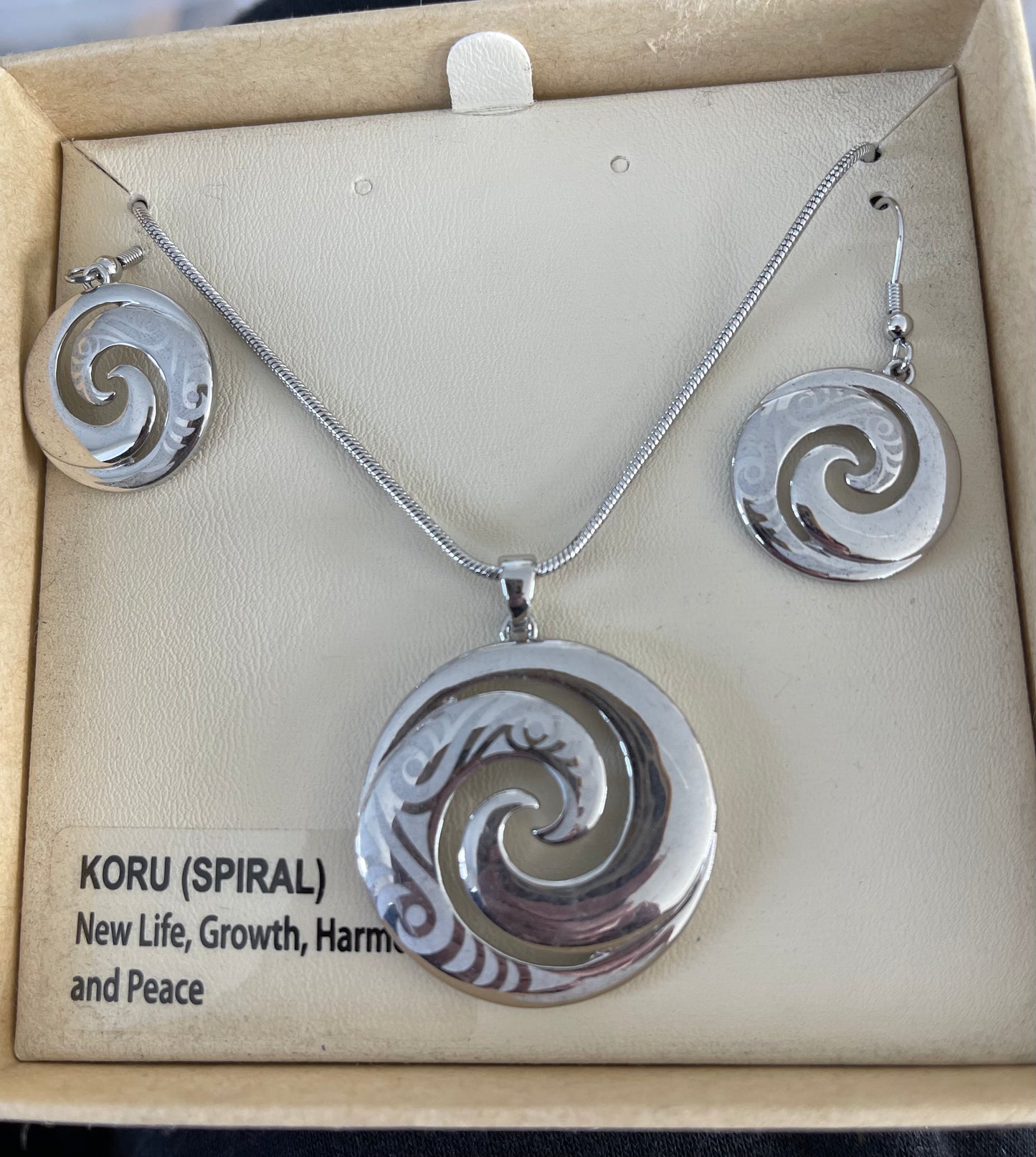 Silver Koru Necklace and Earrings