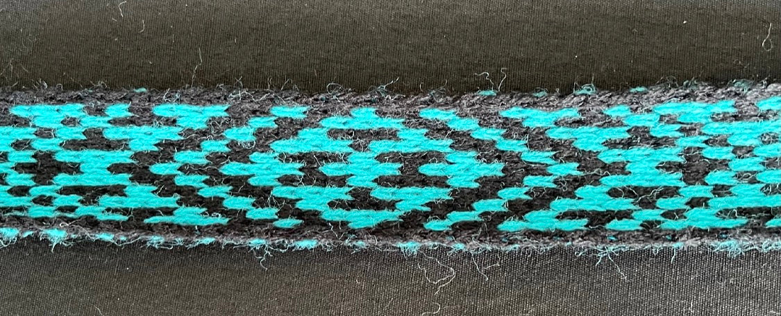 1inch Black and turquoise- Taniko Band