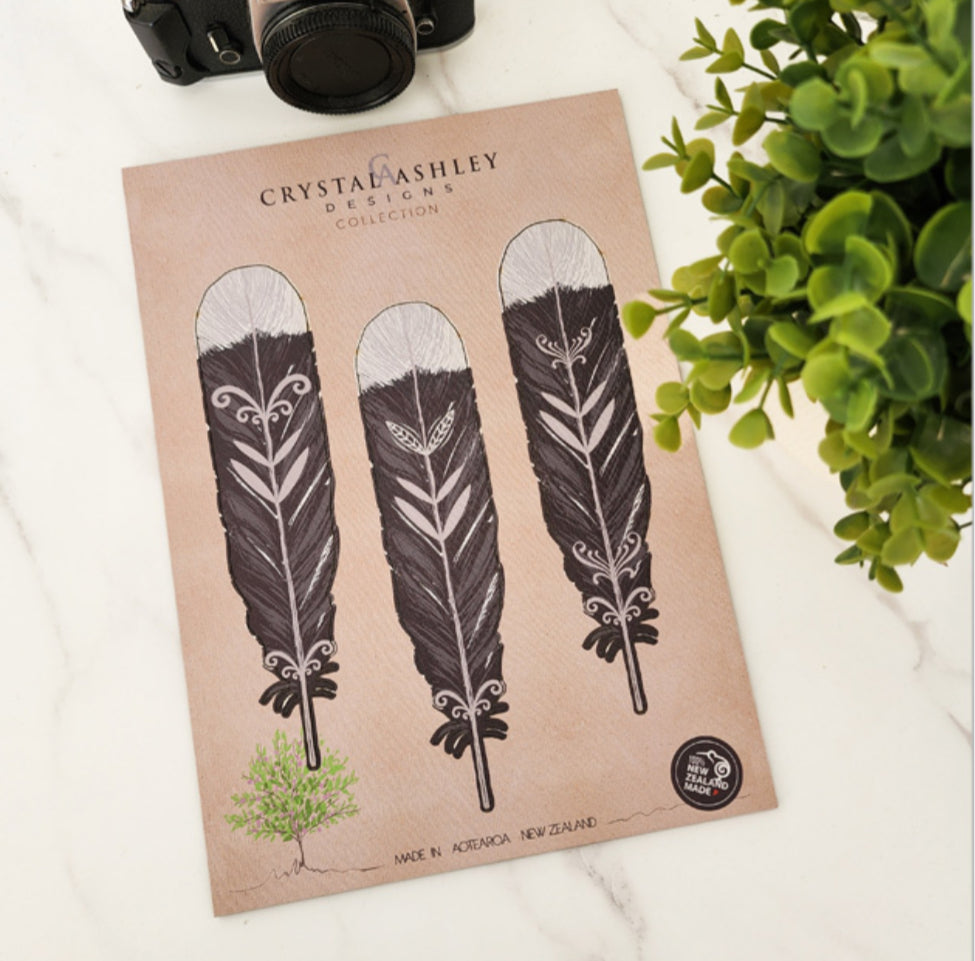 Popout Maori Huia Feather Set - Wall Art