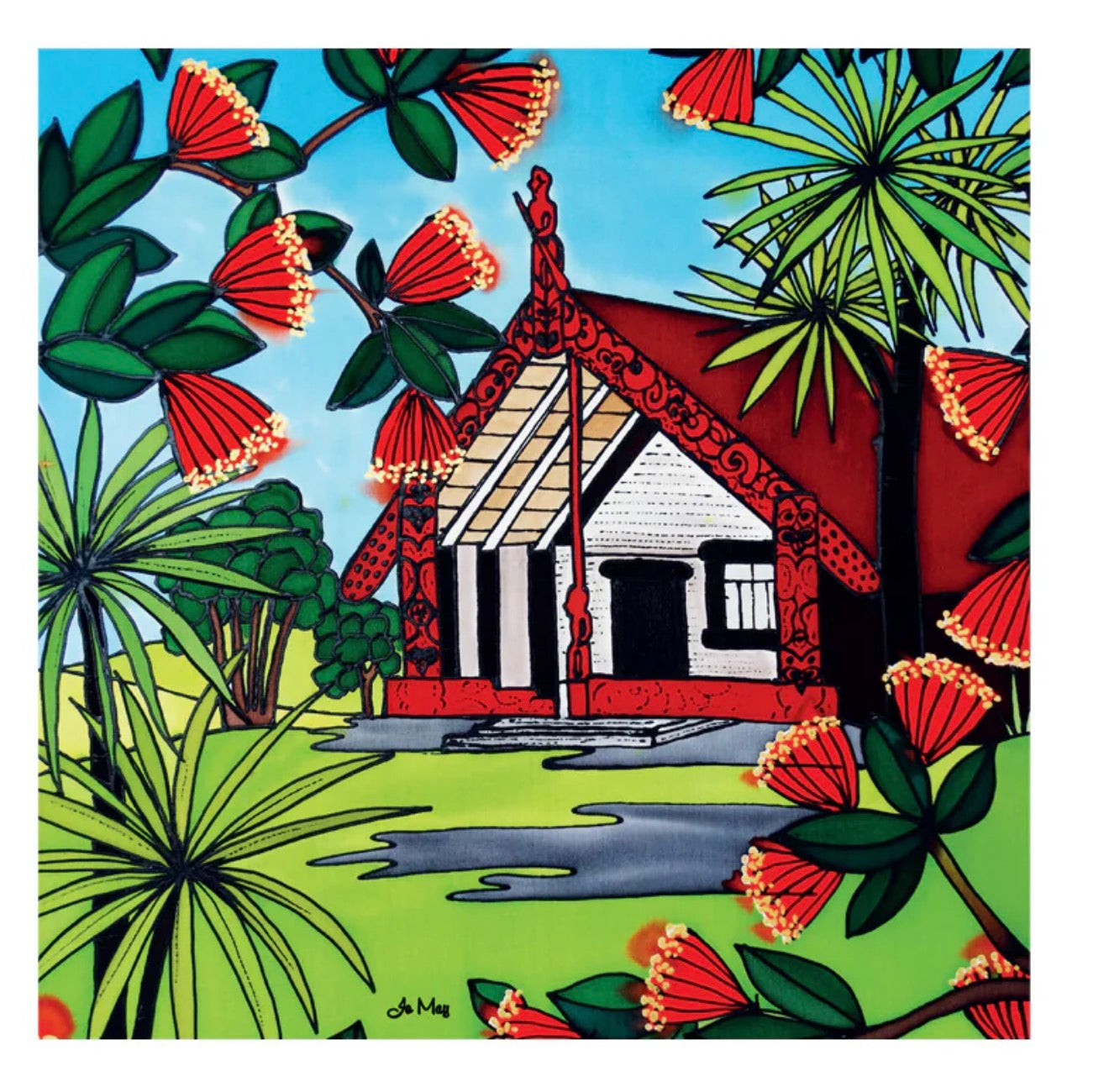 Square The Marae  - Ceramic Wall Art