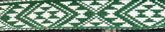 Bottle green and white Pātiki - Taniko Band 2 in
