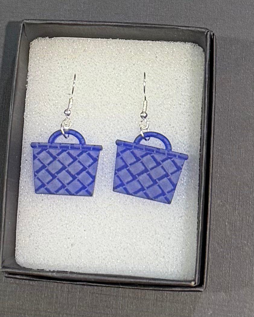Acrylic navy blue kete earrings