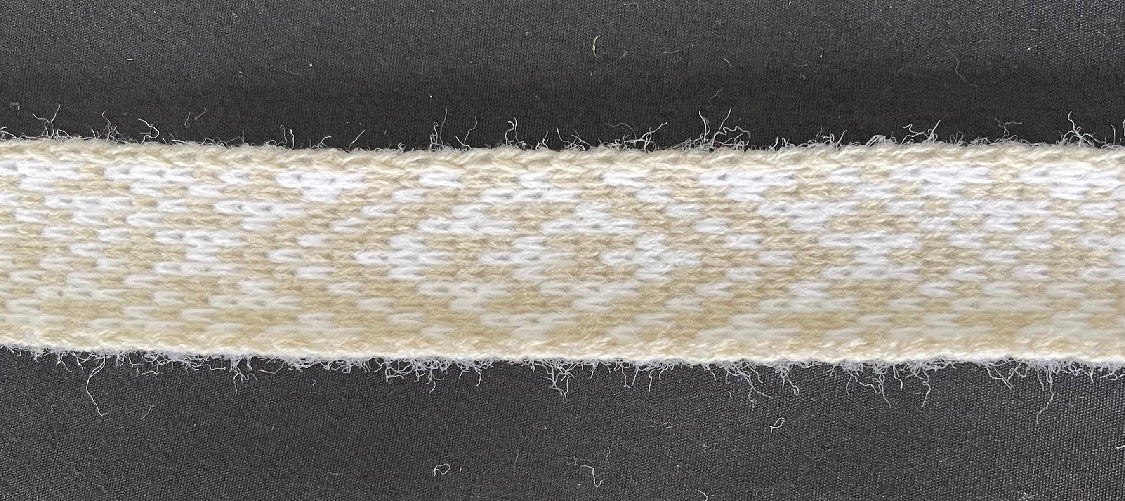 1inch beige and white- Taniko Band