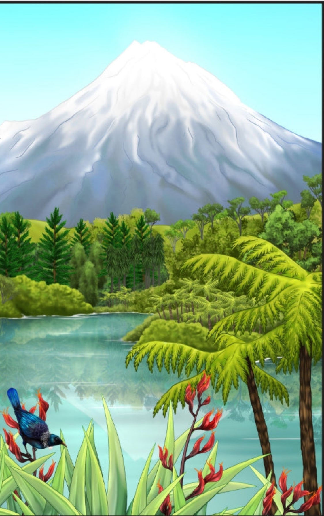 Mt Taranaki Square Plaque Plus a Gift Card To Match - Ceramic Art