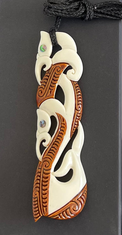 Large Manaia Necklace - Bone Carving