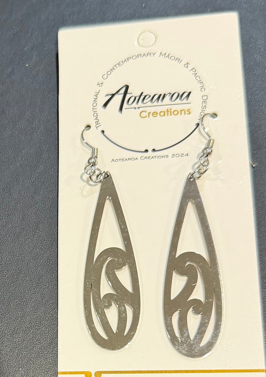 Stainless Steel Silver Drop Earrings