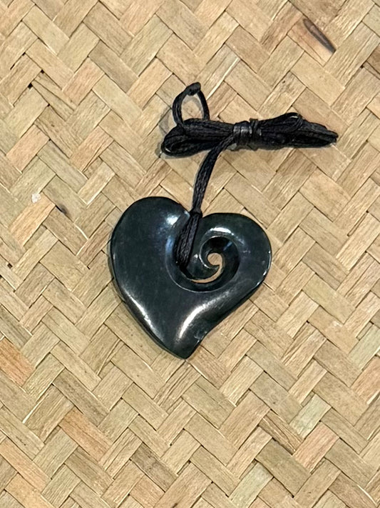Little heart with a koru Pounamu Necklace