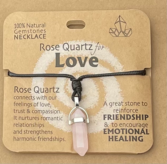 Gemstone Crystal Pendant- Love