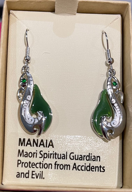 Jade manaia earrings