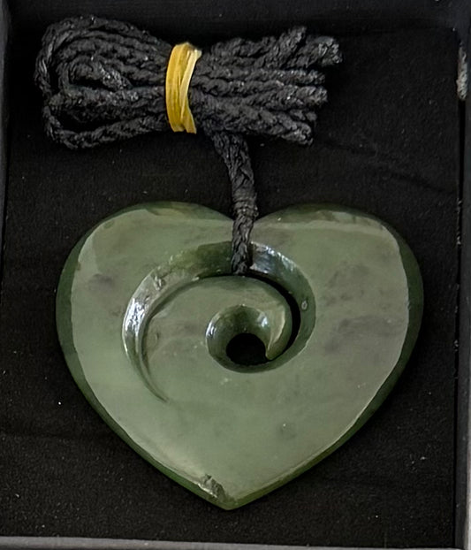 Heart with a Koru - Pounamu Necklace