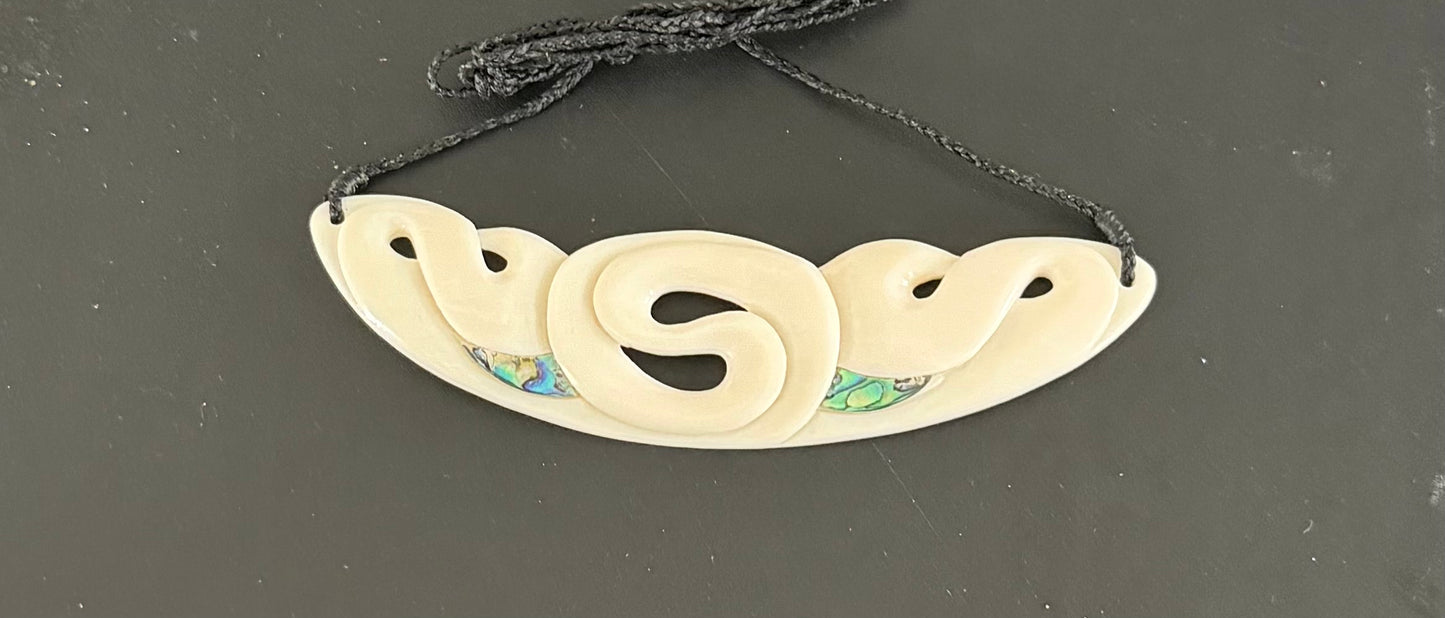 Twist koru breastplate- Bone Carving