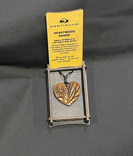 Heartwood Heart Pendant - Wood Necklace