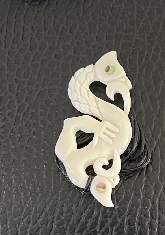 Double Manaia Necklace - Bone Carving