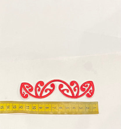 Iron on Embroidered Koru Red