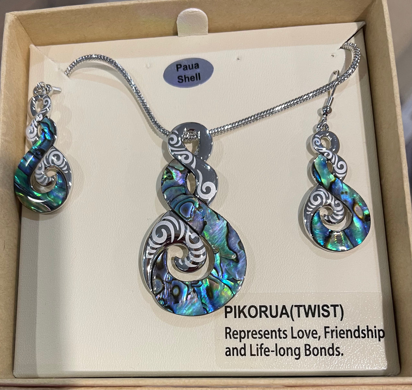 Paua Twist Necklace and Earrings