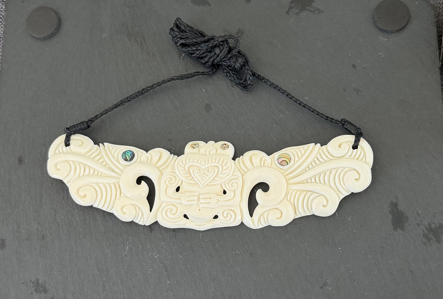 SECONDS Beef Bone Carved breastplate. Check out the pictures before you buy as they are marked no4