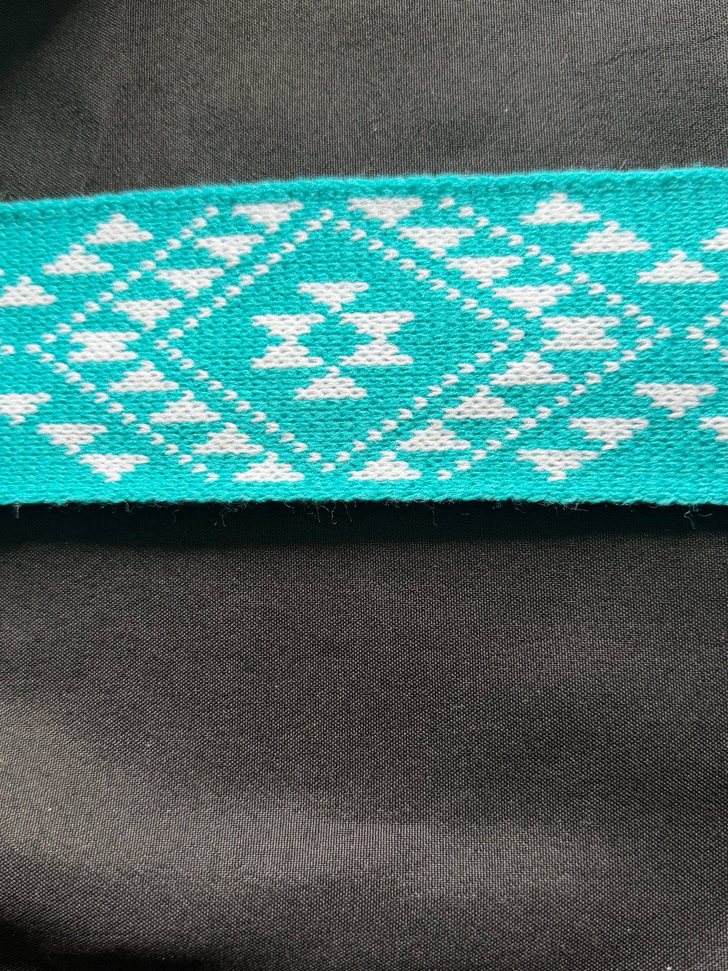 Turquoise and White Pātiki - Taniko Band 2.5inch
