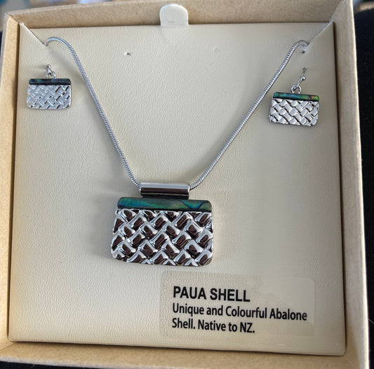 Paua Kete Necklace and Earrings