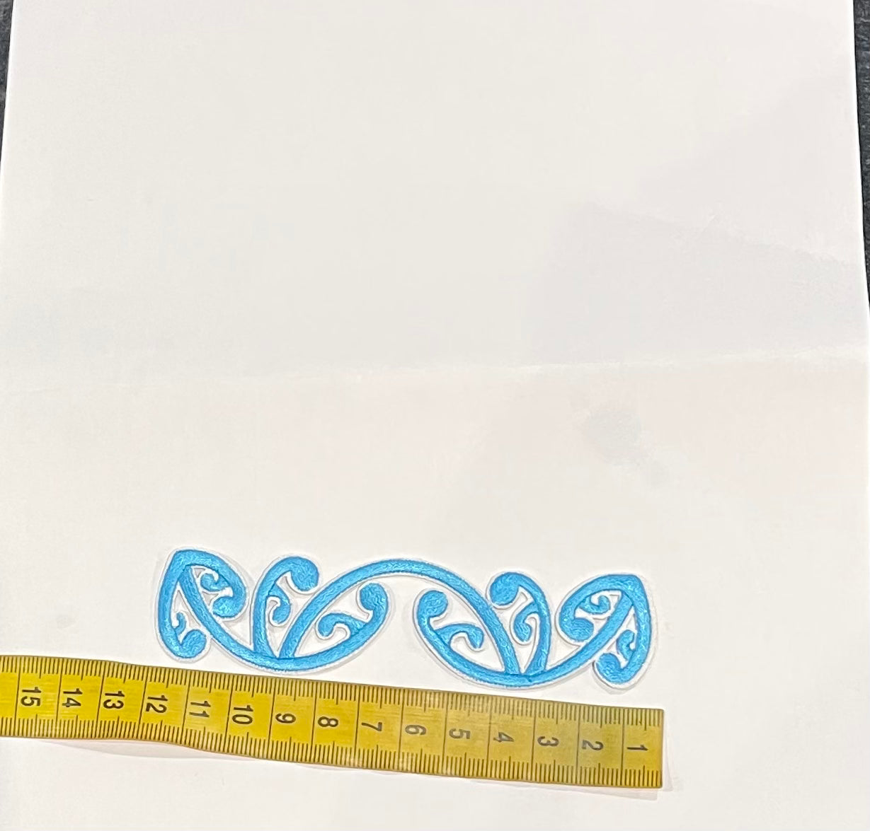 Iron on Embroidered Koru Turquoise