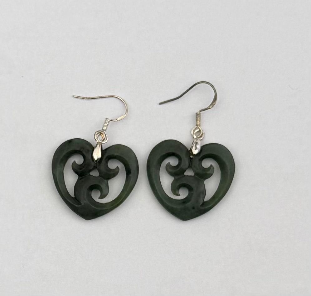 Greenstone Heart Earrings