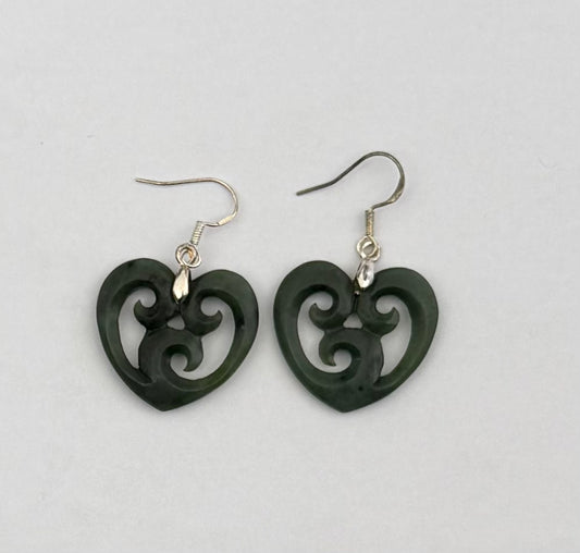Greenstone Heart Earrings