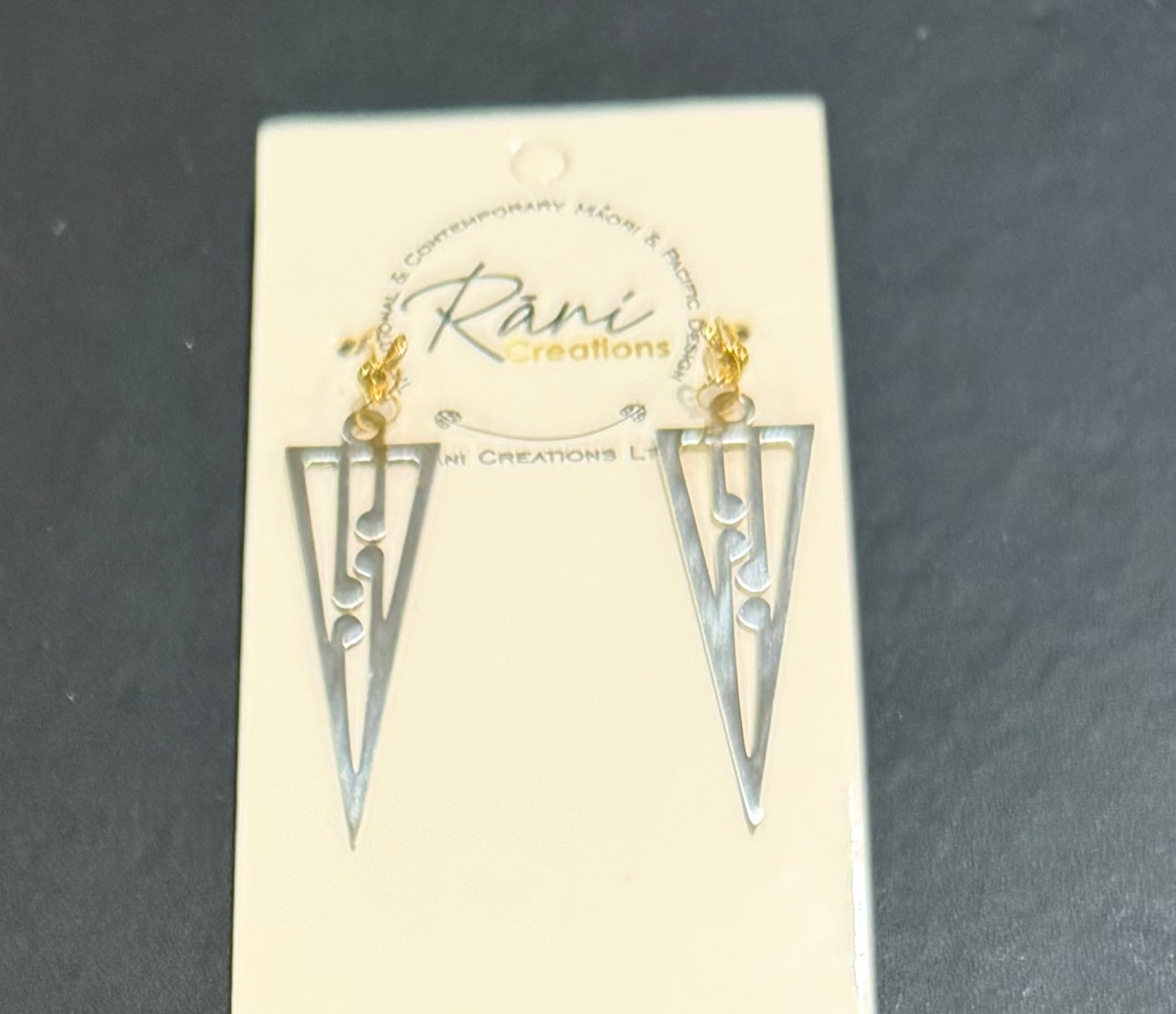 Stainless Steel Silver Triangle Earrings