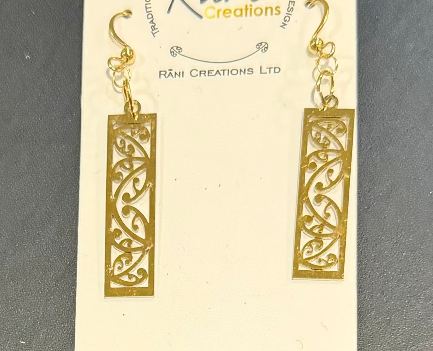 Stainless Steel Gold Rectangle Earrings
