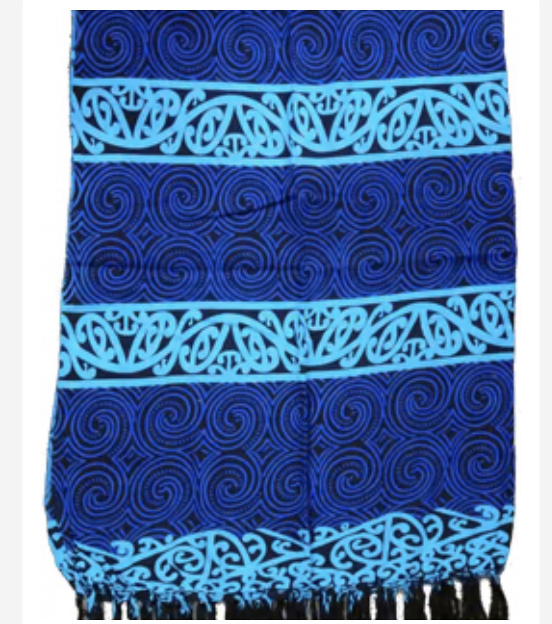 Maori Sarong - Spiral Koru Blue 104