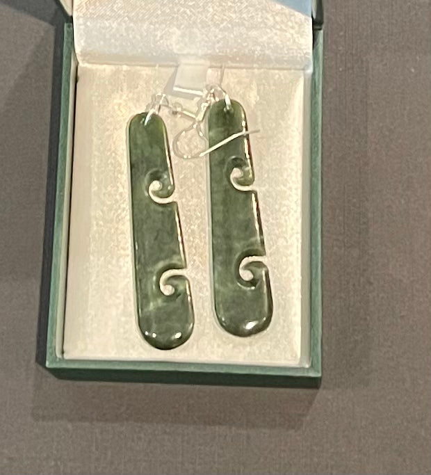 Toki koru Greenstone Earrings