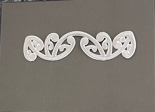Iron on Embroidered Koru Light Grey