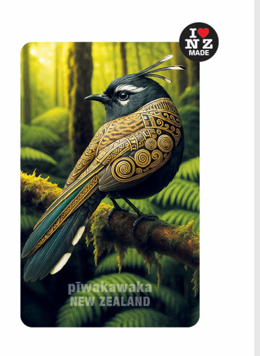 Maori Art Magnet by Artist Doug Healey - Fantail