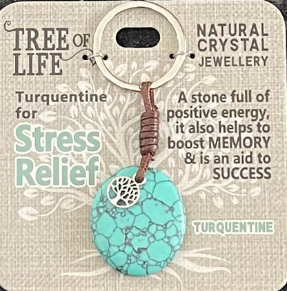 Tree Of Life - Gemstone Crystal Key Ring - Aventurine Emotional Healing