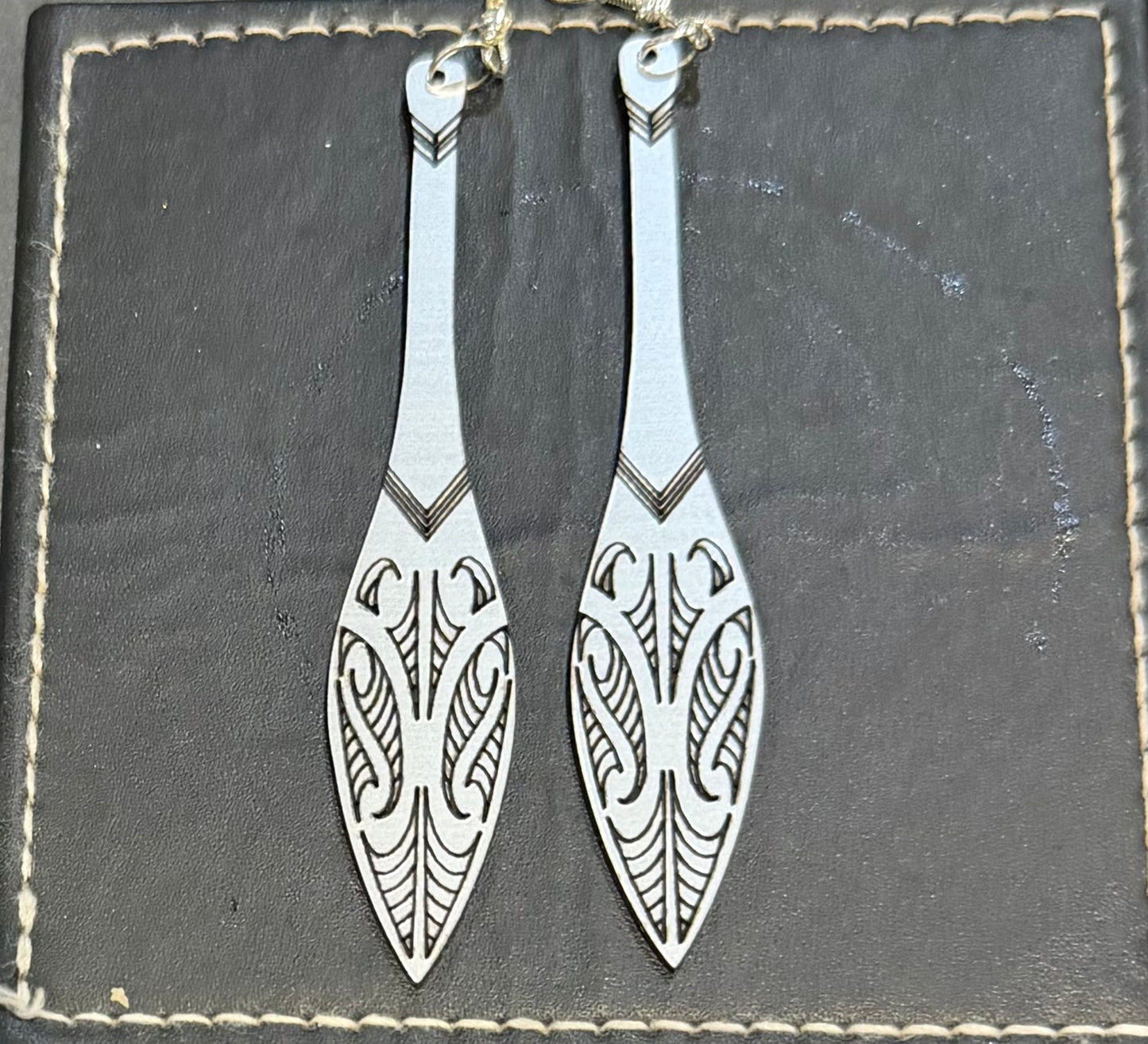 Silver Canoe Paddle Earrings