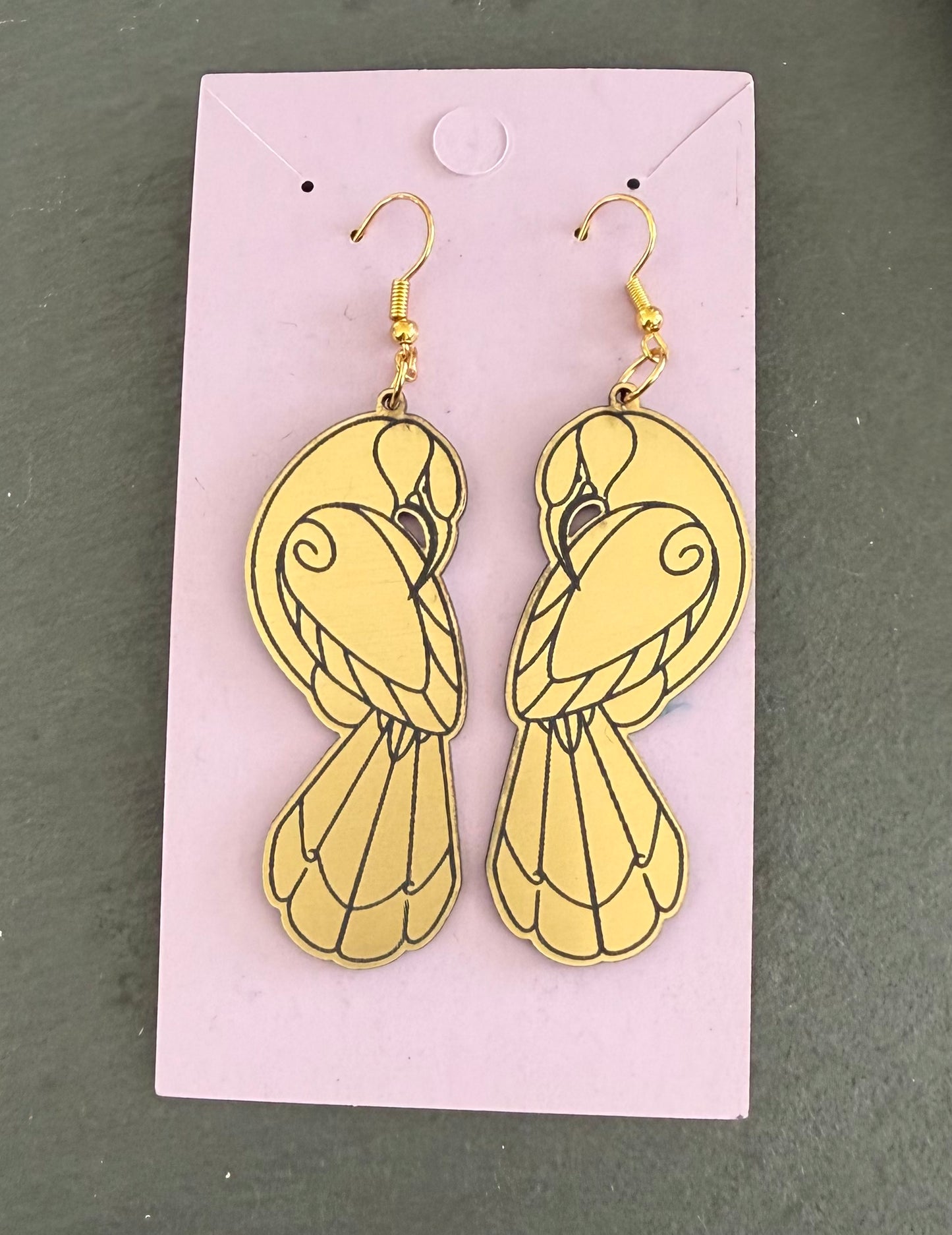 Resin gold and black Tui Earrings