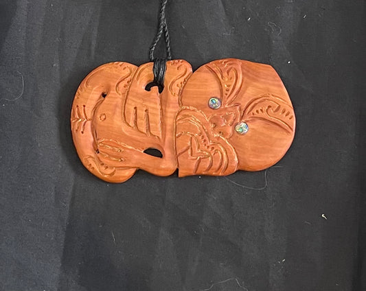 Tiki Sideway Pendant - Wooden Carving