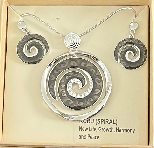 Brown Colour Koru Necklace and Earrings