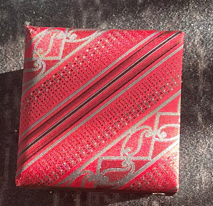 Neck Tie With Matching Cuff Links and Pocket Handkerchief in Maori Design