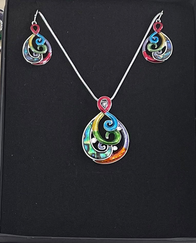 Colourful Koru Necklace Set