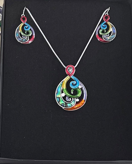 Colourful Koru Necklace Set