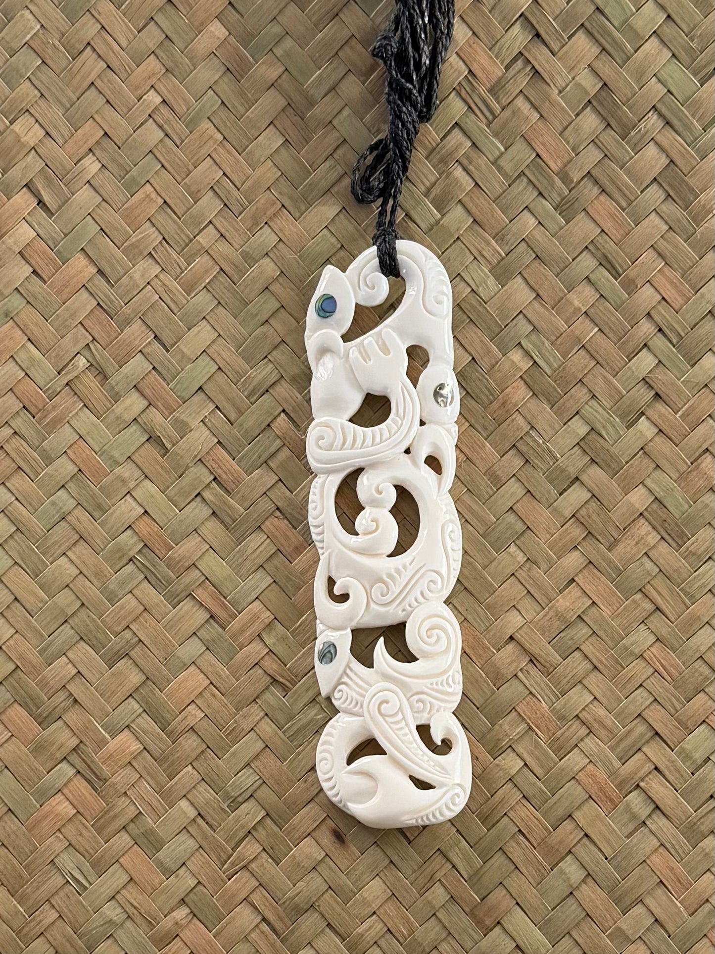 Double Manaia Pendant - Bone Carving