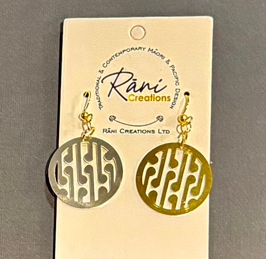 Stainless Steel Gold Maori Fesign Earrings